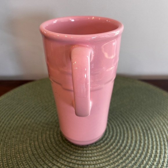 Longaberger Pottery Travel Mug /no Lid Pink Breast Cancer Awareness Holds 14 oz. - Picture 2 of 9